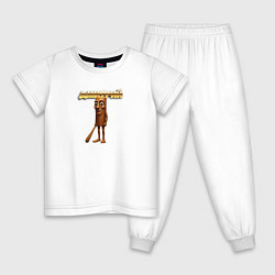 Пижама хлопковая детская Дмитрий ии мем, цвет: белый