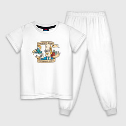 Пижама хлопковая детская Нормальнo делай нормально будет, цвет: белый