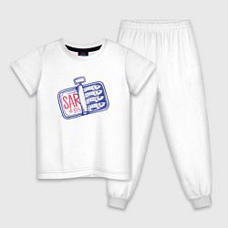 Пижама хлопковая детская Сардины, цвет: белый