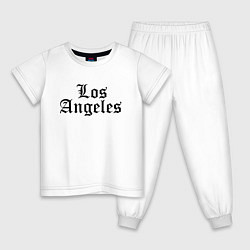 Пижама хлопковая детская Los Angeles - California USA, цвет: белый