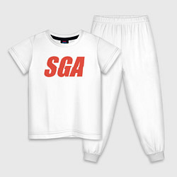Пижама хлопковая детская Oklahoma SGA, цвет: белый