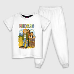 Пижама хлопковая детская Nirvana мультяшный стиль, цвет: белый