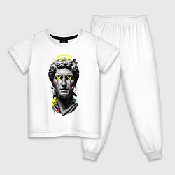 Пижама хлопковая детская Давид, цвет: белый
