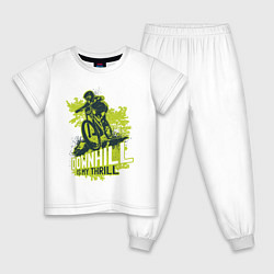 Пижама хлопковая детская Даунхилл, цвет: белый