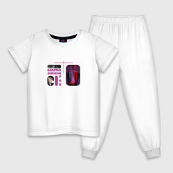 Пижама хлопковая детская V, цвет: белый