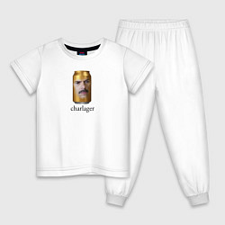 Пижама хлопковая детская Чарлагер Сумерки мем, цвет: белый