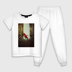 Пижама хлопковая детская Танец Джокера, цвет: белый