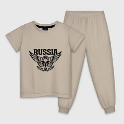 Пижама хлопковая детская Russia: Empire Eagle, цвет: миндальный
