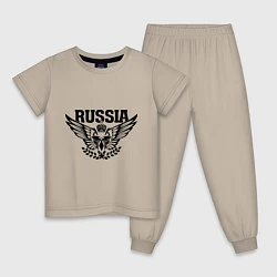 Пижама хлопковая детская Russia: Empire Eagle, цвет: миндальный
