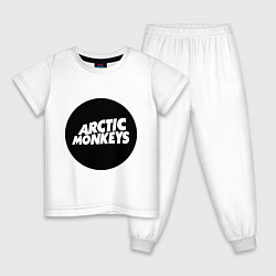 Пижама хлопковая детская Arctic Monkeys Round, цвет: белый