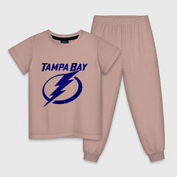 Пижама хлопковая детская HC Tampa Bay, цвет: пыльно-розовый