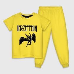 Пижама хлопковая детская Led Zeppelin, цвет: желтый