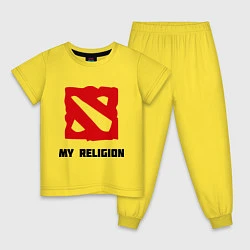 Пижама хлопковая детская Dota 2: My Religion, цвет: желтый