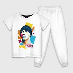 Пижама хлопковая детская Eminem, цвет: белый