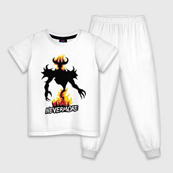 Пижама хлопковая детская Nevermore Fire, цвет: белый
