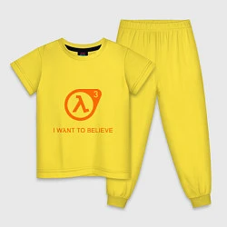 Пижама хлопковая детская HL3: I want to believe, цвет: желтый