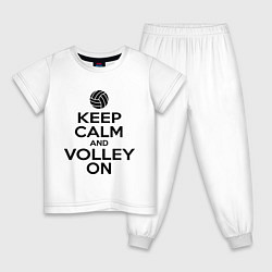 Пижама хлопковая детская Keep Calm & Volley On, цвет: белый