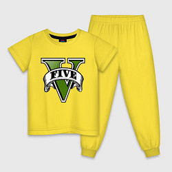 Пижама хлопковая детская GTA V, цвет: желтый