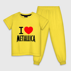Пижама хлопковая детская I love Metallica, цвет: желтый