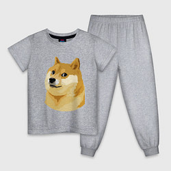 Пижама хлопковая детская Doge, цвет: меланж