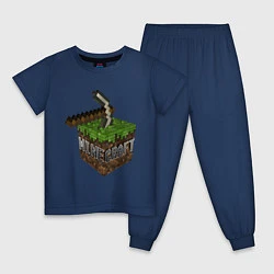 Пижама хлопковая детская Minecraft Grabber, цвет: тёмно-синий
