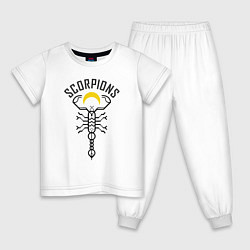 Пижама хлопковая детская Scorpions Moon, цвет: белый