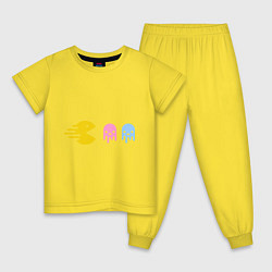 Пижама хлопковая детская Pac-Man: Fast Eat, цвет: желтый
