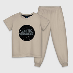 Пижама хлопковая детская Arctic Monkeys: Black, цвет: миндальный