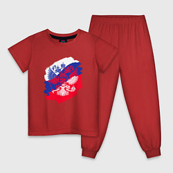 Пижама хлопковая детская Россия, цвет: красный