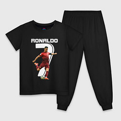 Пижама хлопковая детская Ronaldo 07 цвета черный — фото 1