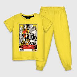 Пижама хлопковая детская Kill Bill Stories, цвет: желтый