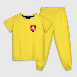Пижама хлопковая детская Погоня: герб, цвет: желтый