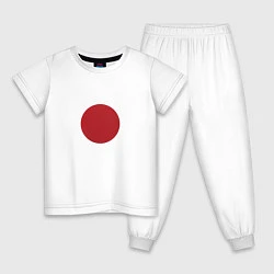 Пижама хлопковая детская Япония минимализм, цвет: белый