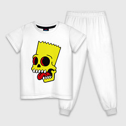 Пижама хлопковая детская Bart Skull, цвет: белый