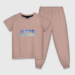 Пижама хлопковая детская Imagine Dragons: Clear Sky, цвет: пыльно-розовый