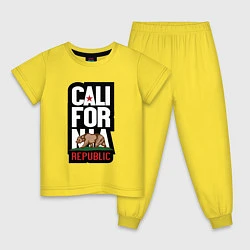 Пижама хлопковая детская CALIFORNIA REPUBLIC, цвет: желтый