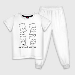 Пижама хлопковая детская Bart Emotions, цвет: белый