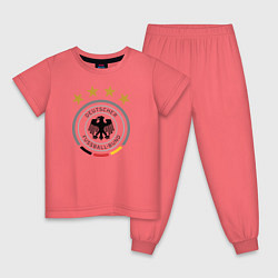 Пижама хлопковая детская Deutscher Fussball-Bund, цвет: коралловый