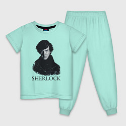 Пижама хлопковая детская Sherlock Art, цвет: мятный