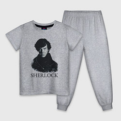 Пижама хлопковая детская Sherlock Art, цвет: меланж