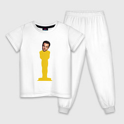 Пижама хлопковая детская Oscar Dicaprio, цвет: белый