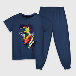 Пижама хлопковая детская Lionel Messi: fun-art цвета тёмно-синий — фото 1