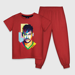 Пижама хлопковая детская Neymar: fun-art, цвет: красный