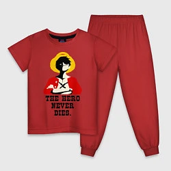Пижама хлопковая детская The hero never dies, цвет: красный