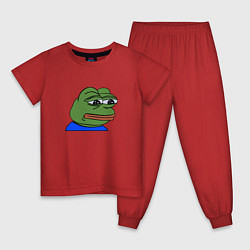 Пижама хлопковая детская Sad frog, цвет: красный