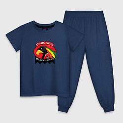 Пижама хлопковая детская Chicago Blackhawks Hockey, цвет: тёмно-синий