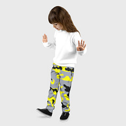 Брюки детские Yellow & Grey Camouflage цвета 3D-принт — фото 2