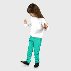 Брюки детские Бискайский зеленый без рисунка, цвет: 3D-принт — фото 2