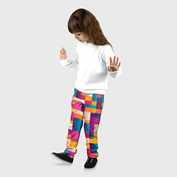 Брюки детские Геометрический фигуры яркие, цвет: 3D-принт — фото 2