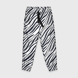 Брюки детские Черно-белый полосатый тигровый, цвет: 3D-принт